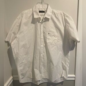 Dioro 100% Cotton White Short Sleeve Shirt with Print size TALLA 1X